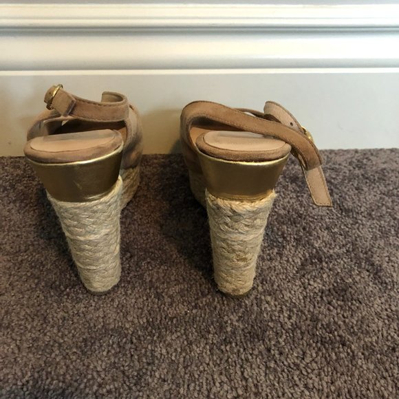 Dolce Vita Gold and Pink Espadrilled Wedge - Picture 3 of 4